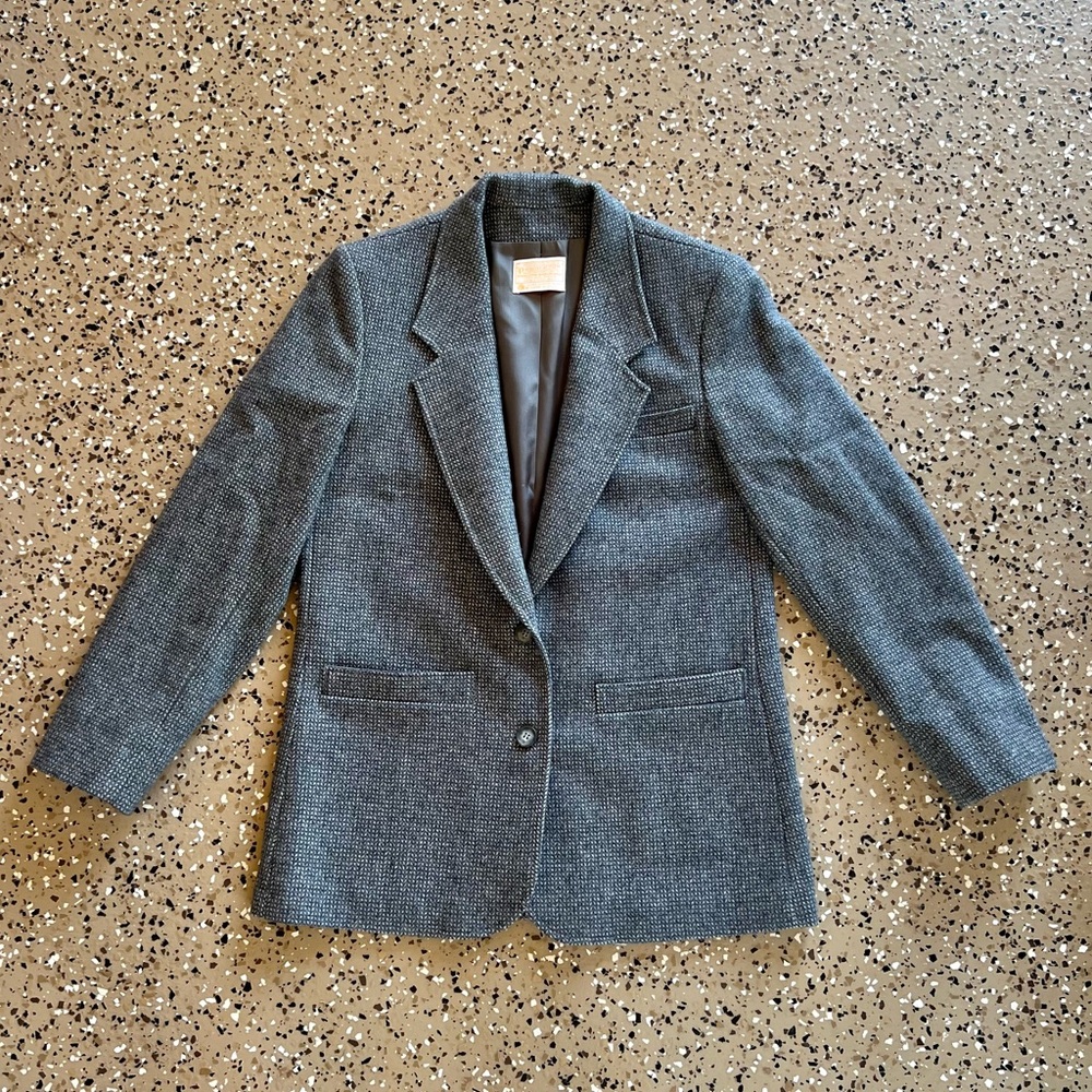 Pendleton Gray Wool Blazer, Size 8 - image 1